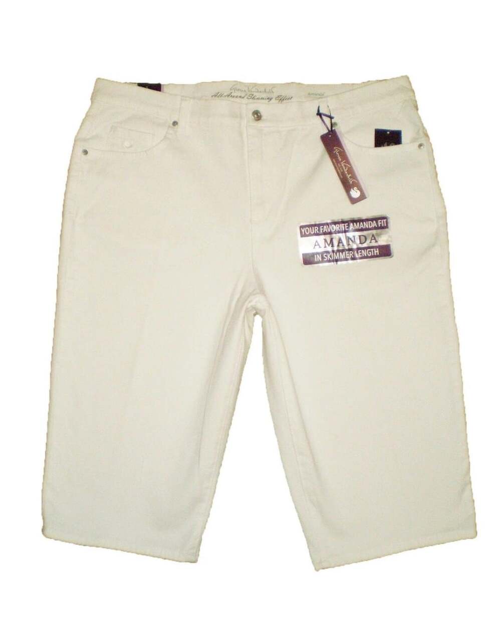 Gloria Vanderbilt Amanda Skimmer Size 18W Pebblestone White Denim Shorts